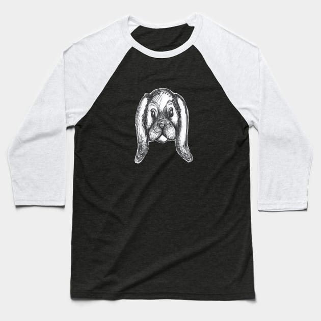 Bunny Sketch Baseball T-Shirt by CozyEasel